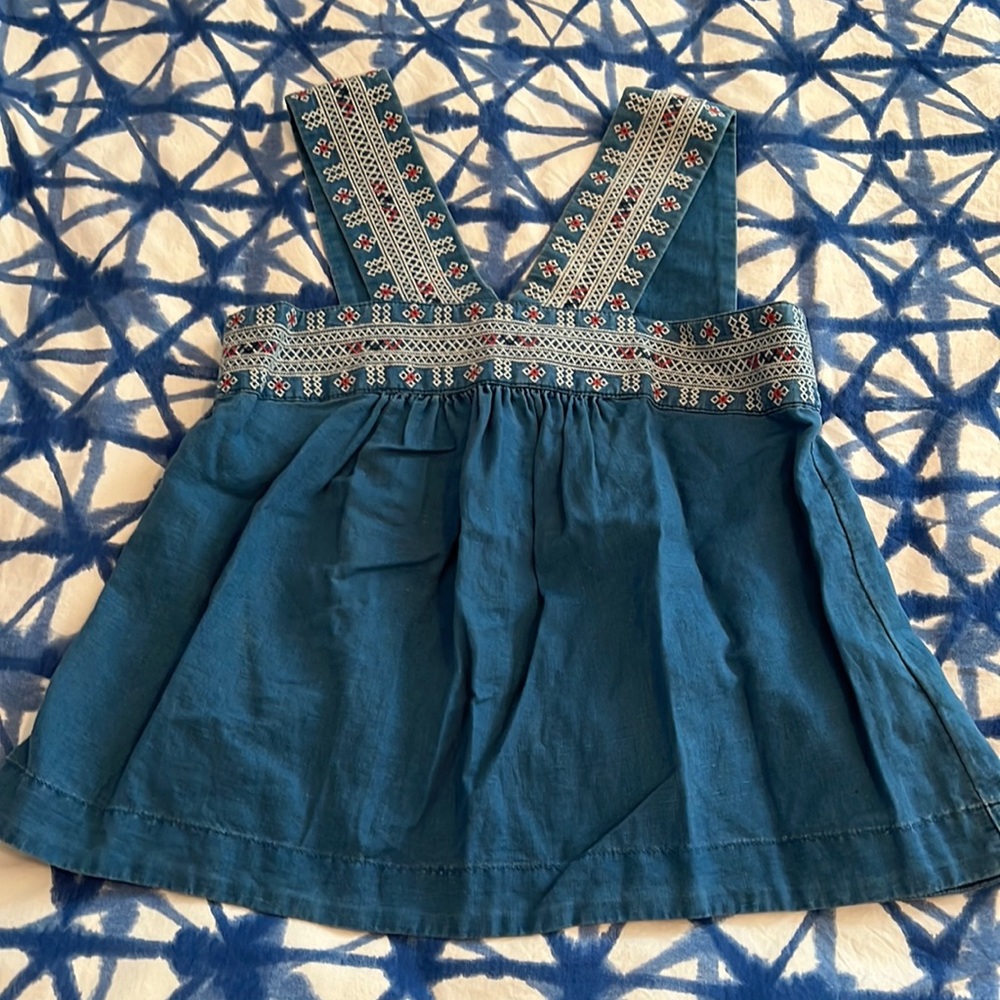 Madewell Denim Embroidered Top